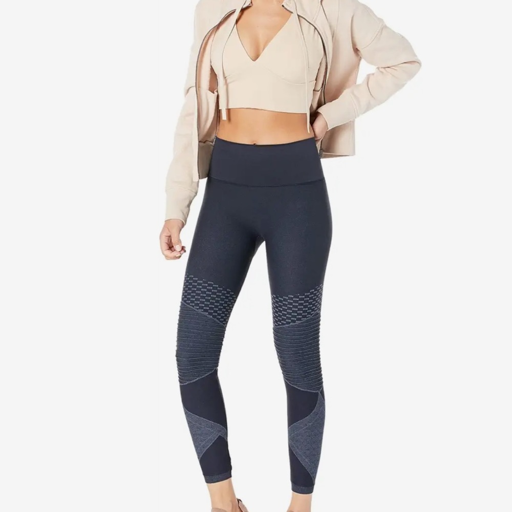 NWT Spanx seamless moto leggings in‎ indigo sky blue